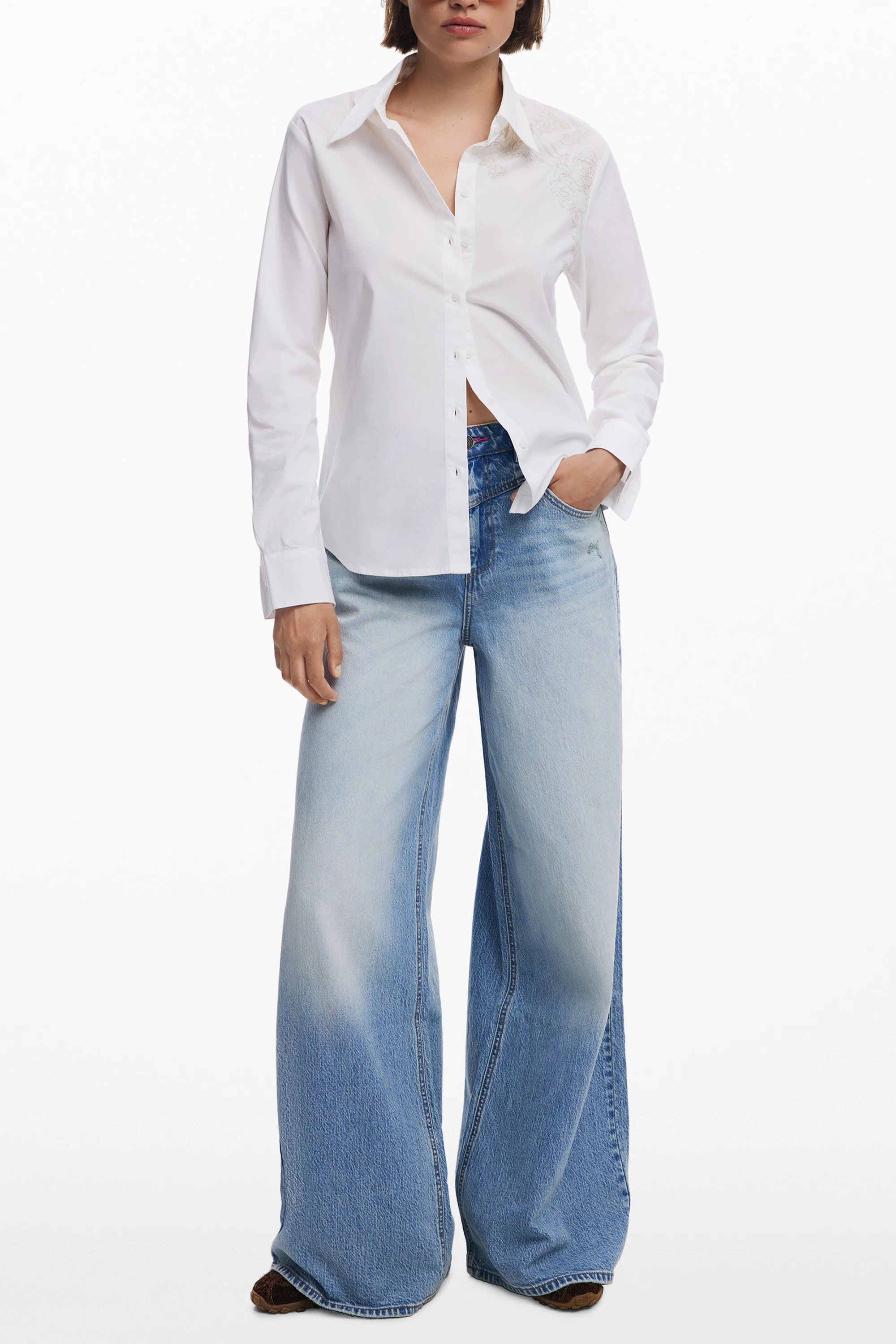 Srajca z dolgimi rokavi za ženske Desigual, bela