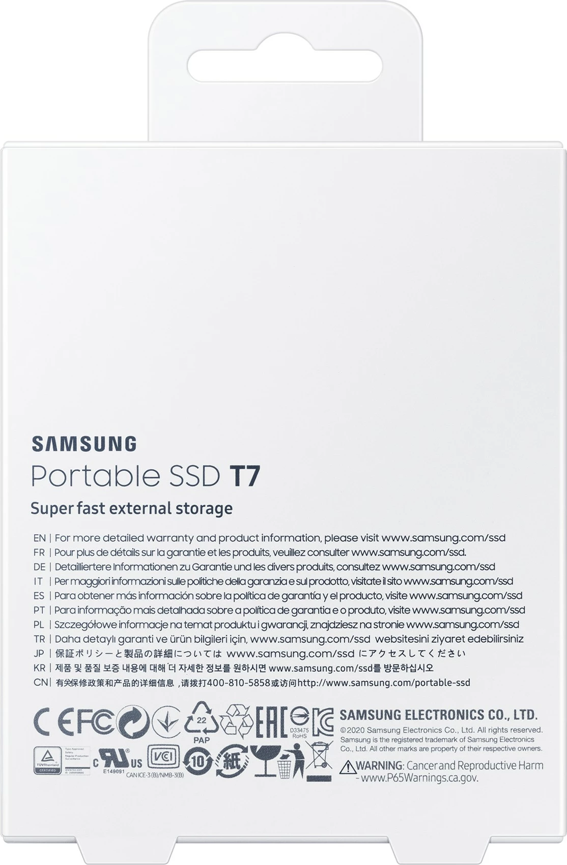 Zunanji SSD 2 TB, Samsung T7, USB Type-C, 3.2 Gen 2, siv