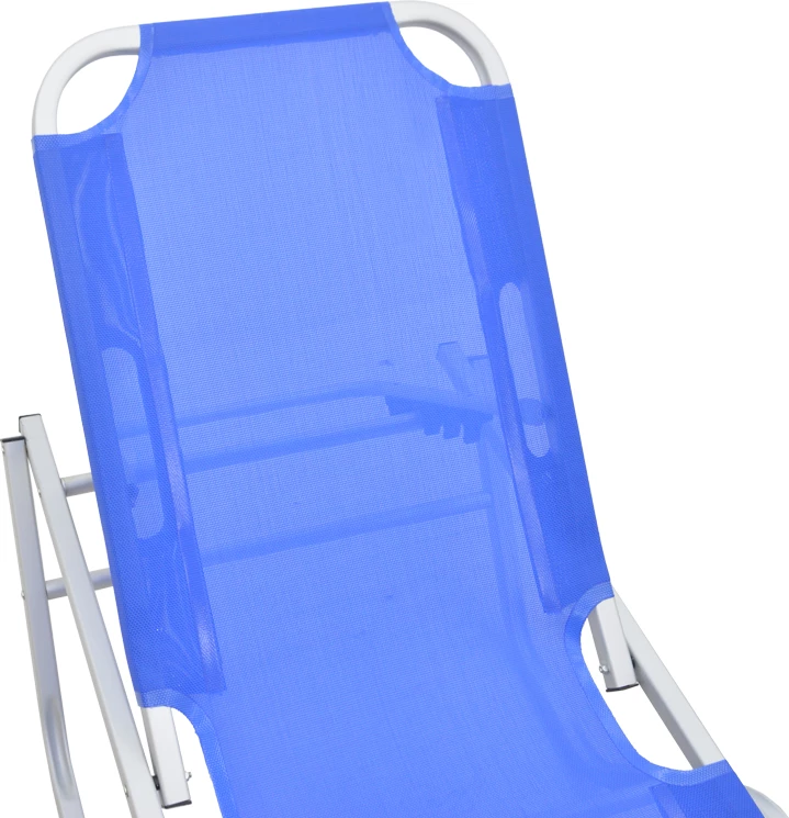 Ležalnik iz aluminija, zložljiv, tekstilen moder, 56x188x30 cm Dessie