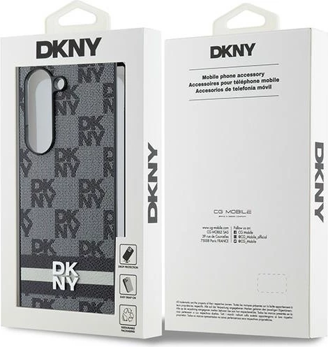 Ovitek za telefon za Samsung Galaxy Z Fold 6, karo vzorec, črn, DKNY