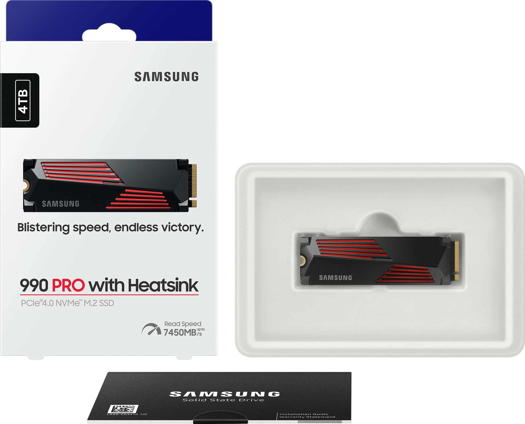 SSD visokih zmogljivosti, Samsung 990 PRO, 4 TB, M.2 2280 PCIe x4 Gen4 NVMe