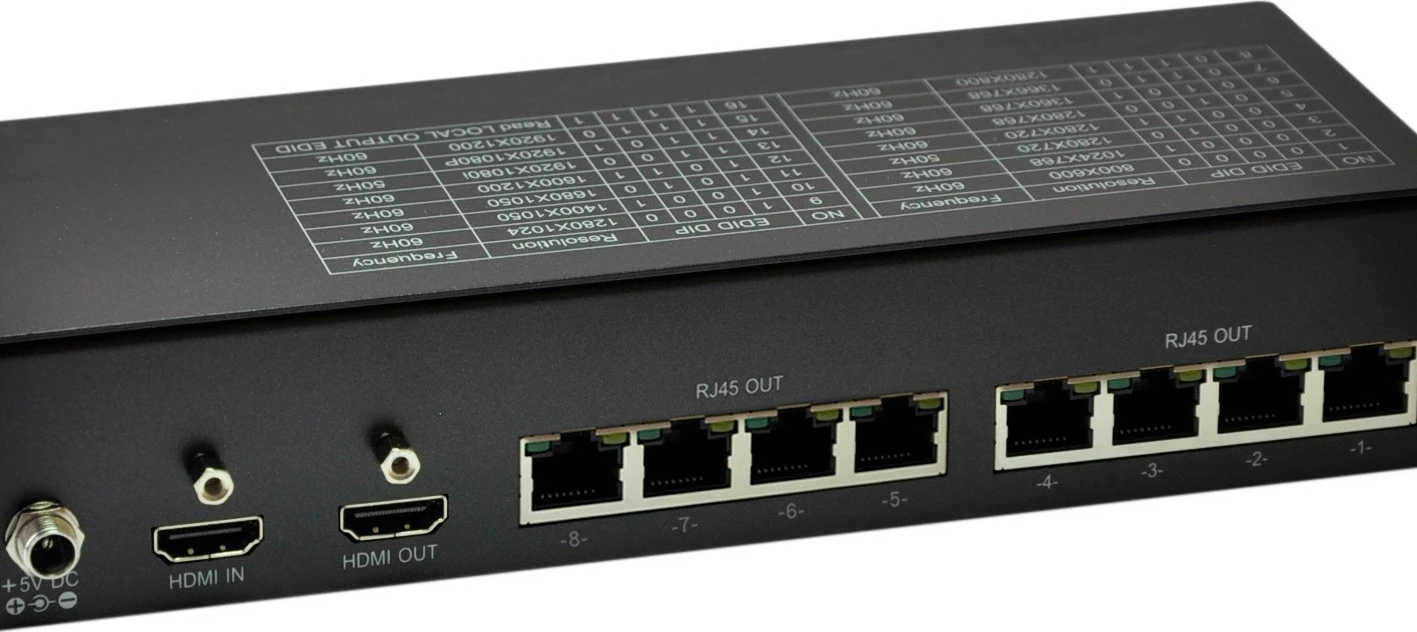 AV oddajnik za HDMI, 8 izhodov, 300 m, 1920 x 1200, črn - LevelOne HVE-9118T