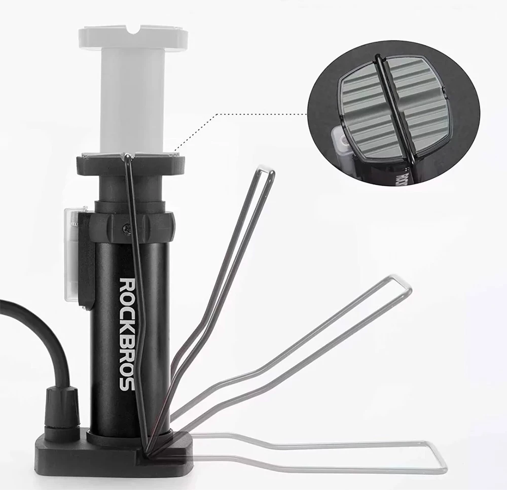 Talna tlačilka z merilnikom tlaka za kolo Rockbros 42610002001, črna