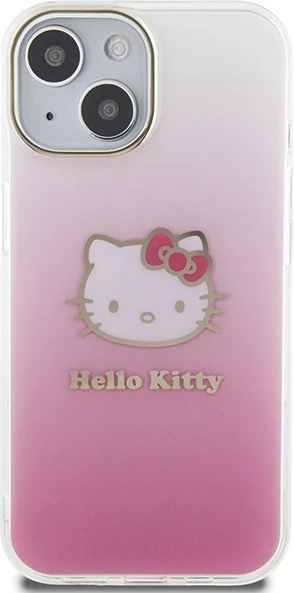 Ovitek za telefon Hello Kitty IML Gradient Electrop Kitty Head za iPhone 15, roza