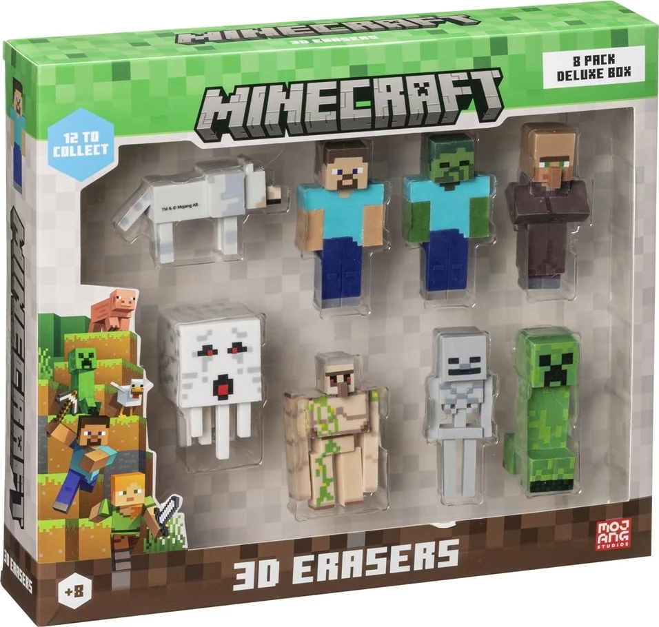 Gumica 3D z motivi igre Minecraft, P.M.I. Kids World, 8 kosov