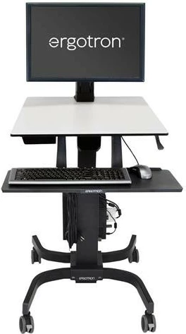 Multimedijski voziček za monitor do 30", Ergotron WorkFit-C, črno/siv