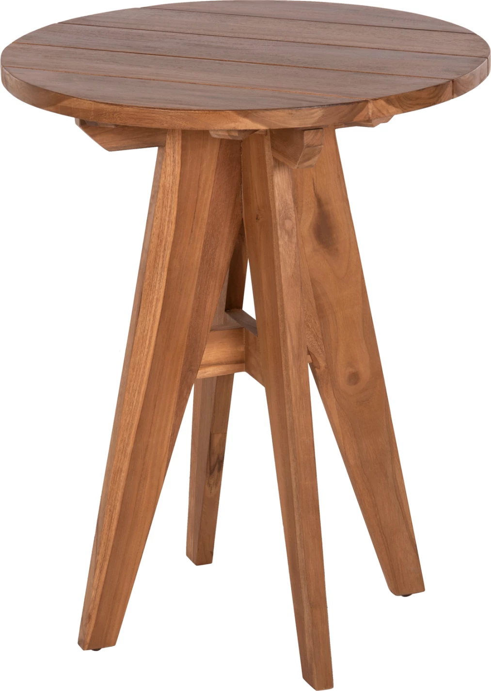 Zunanji okrogli miza LEO FH9859.11 iz masivnega tikovega lesa v naravni barvi Φ60x75Hcm