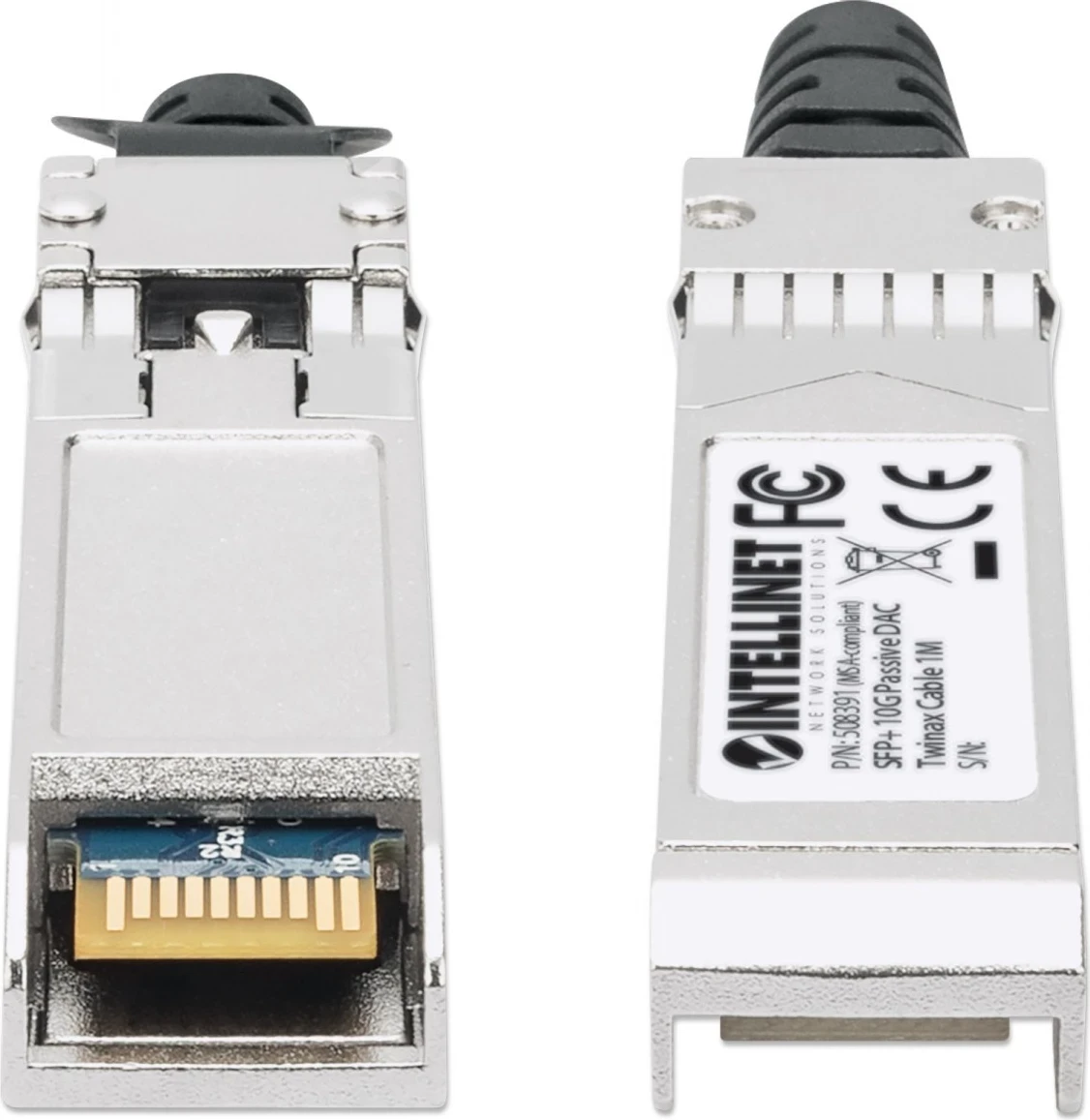 Twinax povezovalni kabel Intellinet 508391 SFP+ 10G, pasiven, 1 m, črn