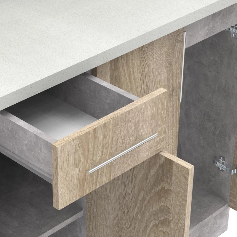 Kuhinjski set melamin Festa II, sonoma, 120x60x85 cm