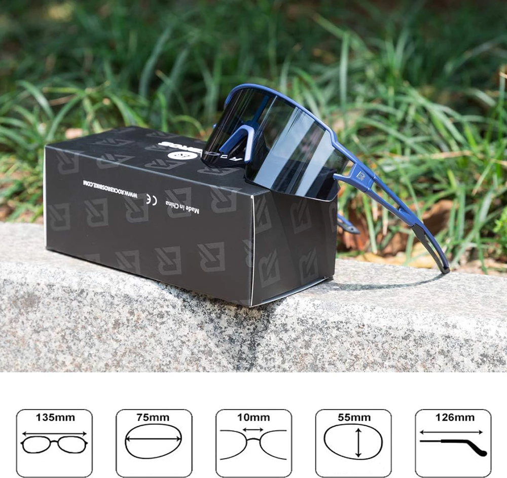 Fotokromatska kolesarska očala Rockbros 10174, UV400, modre