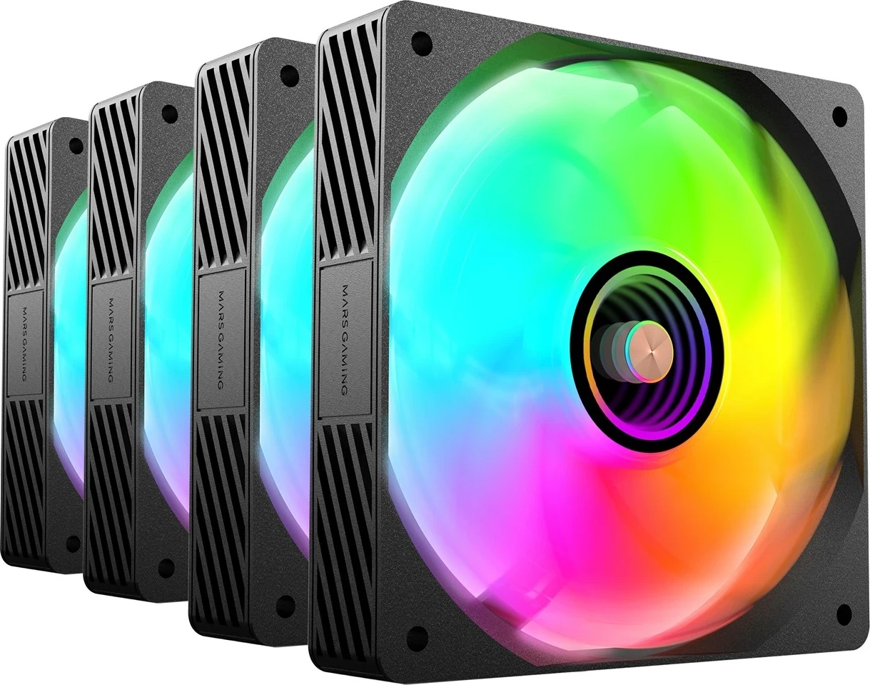 Ventilatorji za ohišje računalnika TACENS Mars Gaming MFSI4KIT, 4x12 cm, zeleni LED, črni