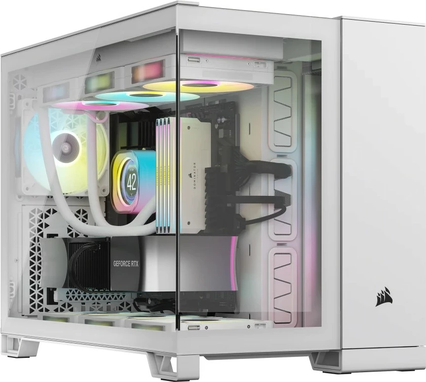 Računalniško ohišje Corsair 2500X RGB, Midi Tower mATX, belo