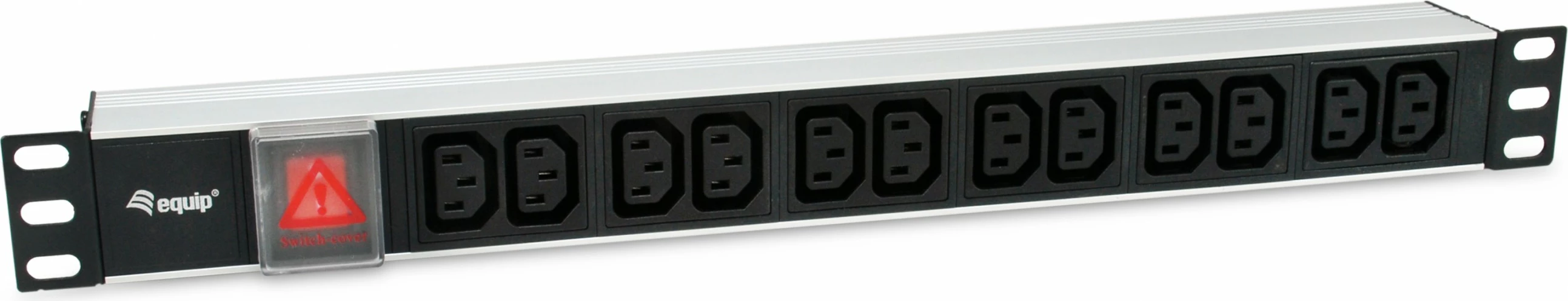 Enota za razdeljevanje energije Equip, 12 izhodov C13, 1U, aluminij, on/off, črno/srebrna