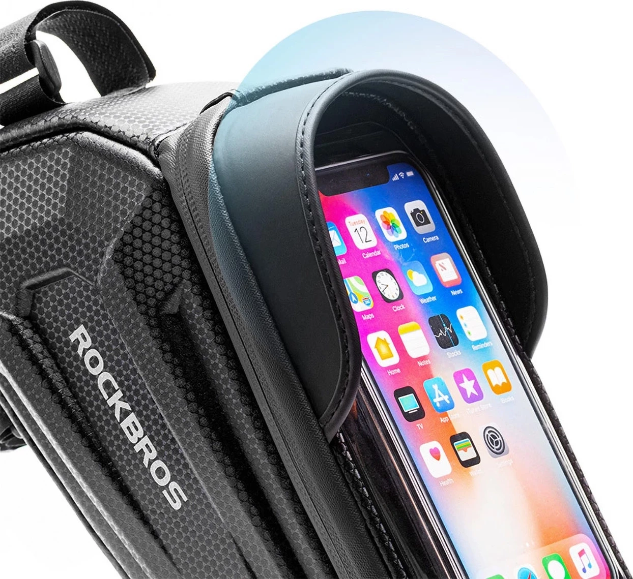 Torba za kolo z žepom za telefon, Rockbros B68-1, 1,7 L, črna