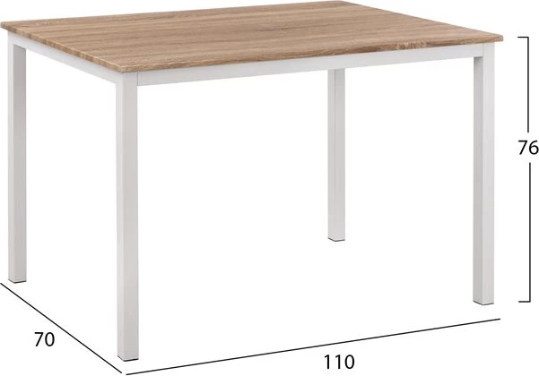 Set 5 kosov Miza Sonama & stoli Vansess Bela Barva Kovinski stol FH11002.01 110x70x76 cm