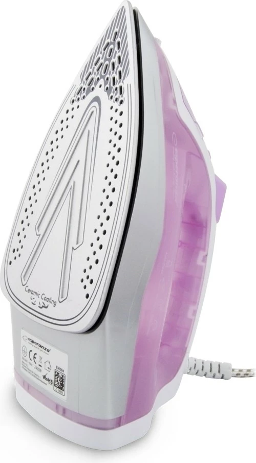 Parni likalnik Tulle Ceramic, Esperanza EHI004, 2400 W, rožnat