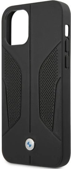 Ovitek iz pravega usnja za iPhone 12 Pro Max, črn, BMW BMHCP12LRSCSK