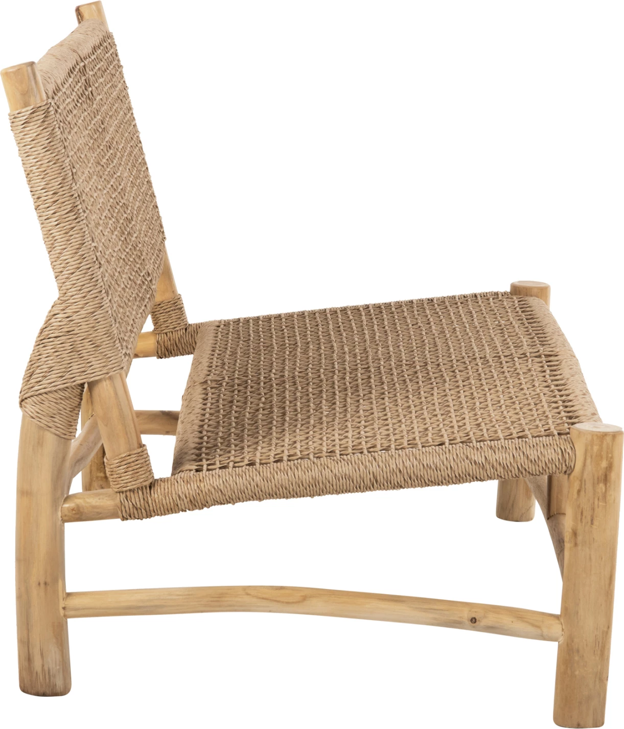 Zunanja dvosedna sedežna garnitura LONDER FH5984 iz tikovega lesa in sintetičnega pletenega ratana 120x75x78H cm