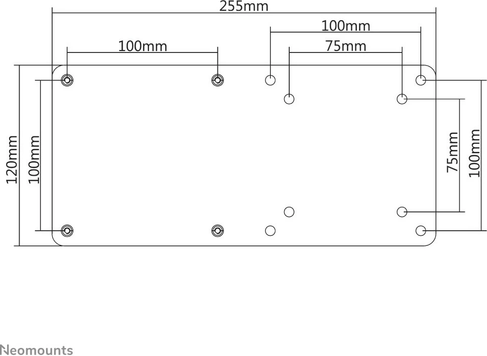 Nosilec za mini PC/Thin Client, Neomounts THINCLIENT-01, univerzalen, za monitor, do 3 kg, VESA 75x75/100x100, črn