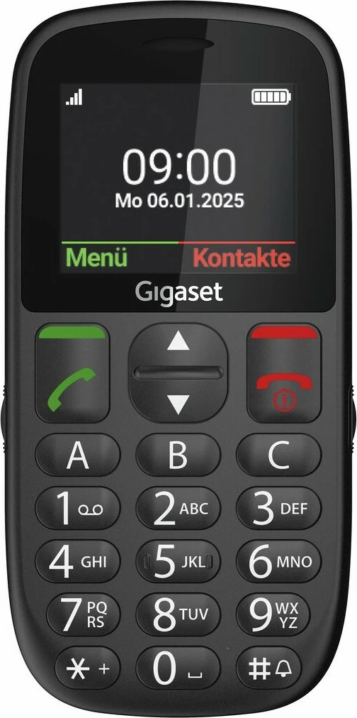 Enostaven mobilni telefon Gigaset GL395, 32MB, 2G, microSD, črn