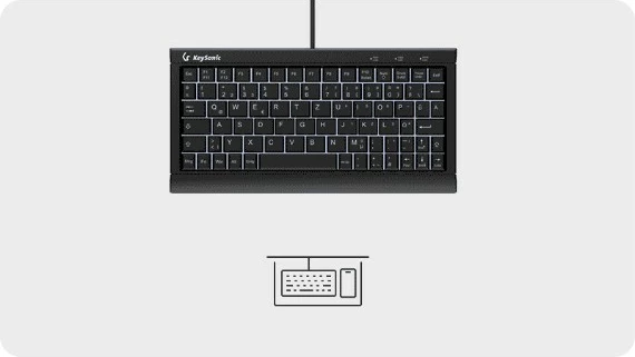 Kompaktna tipkovnica KeySonic KSK-3011ELC, z žico, LED, QWERTZ, črna