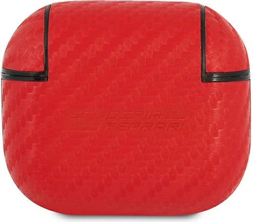 Ovitek za AirPods 3 Ferrari FESA3CARE On Track, karbonski, rdeč