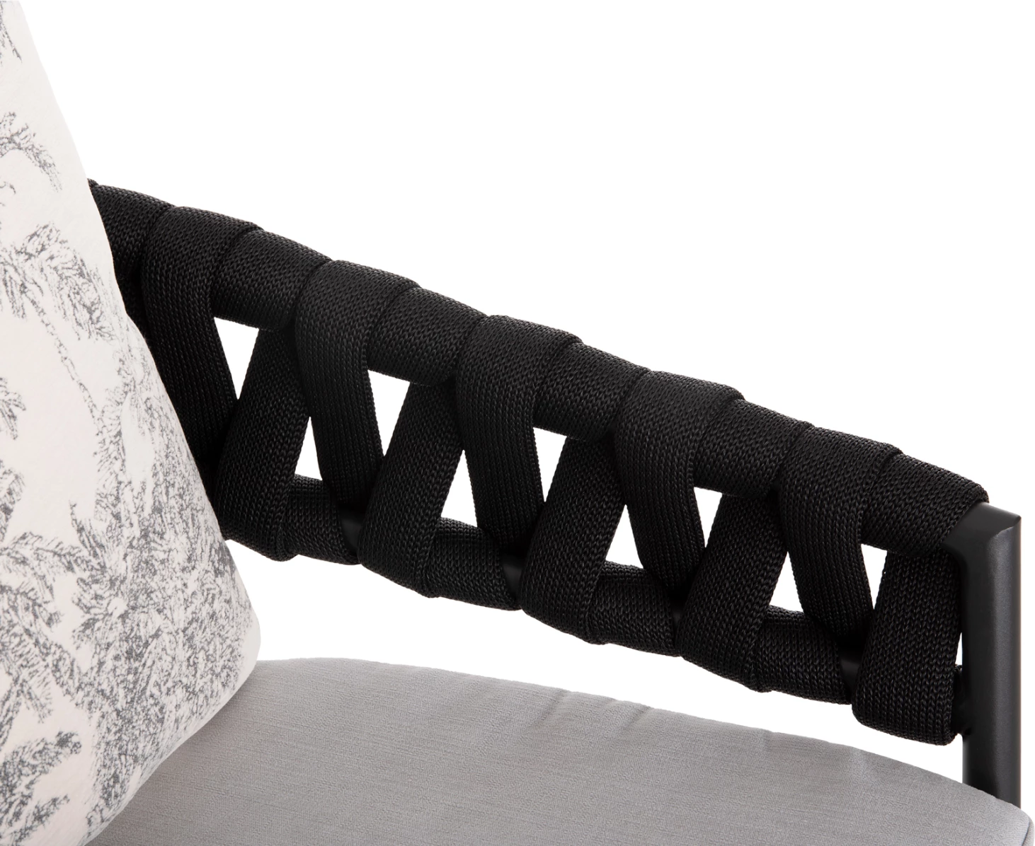 Barski stol aluminij CAMDEN FH6142.01 antracit z ecru hrbtnim vzglavnikom s tiskanim vzorcem 56x60x108Hcm