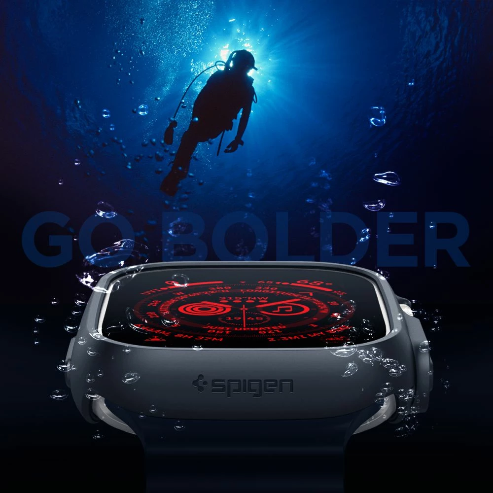 Ovitek za Apple Watch Ultra 49 mm Spigen Thin Fit, črn