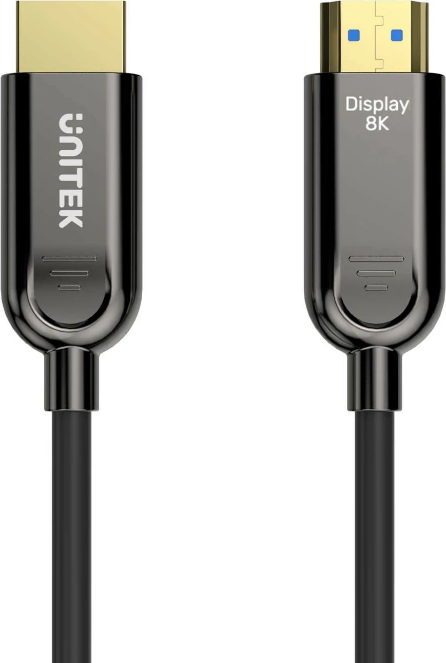Optični HDMI kabel Unitek 2.1 AOC, 8K 120 Hz, 40 m, črno-srebrn