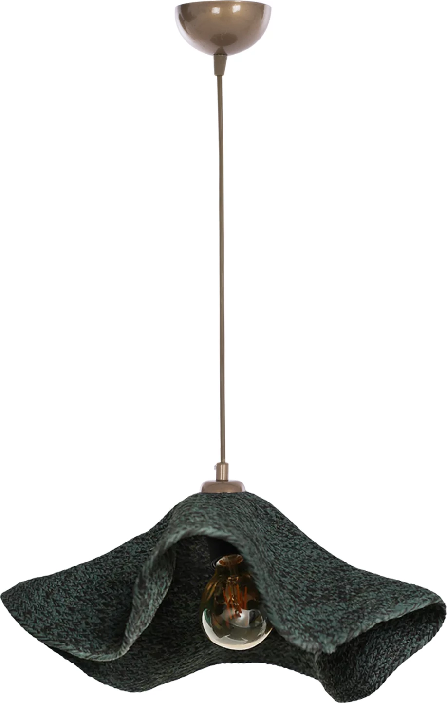 Stropna viseča svetilka temno zelena kapa-zlati obešalnik Φ43x55Hcm. FH7649.03