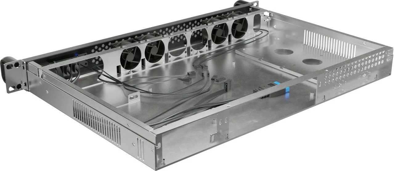 Računalniško ohišje 1U za strežnik, 19", Mini-ITX, Lanberg SC01-3001-10B, 4x40 mm PWM, 1 PCI, FLEX napajanje, 2x USB 3.0, 300 mm, črno