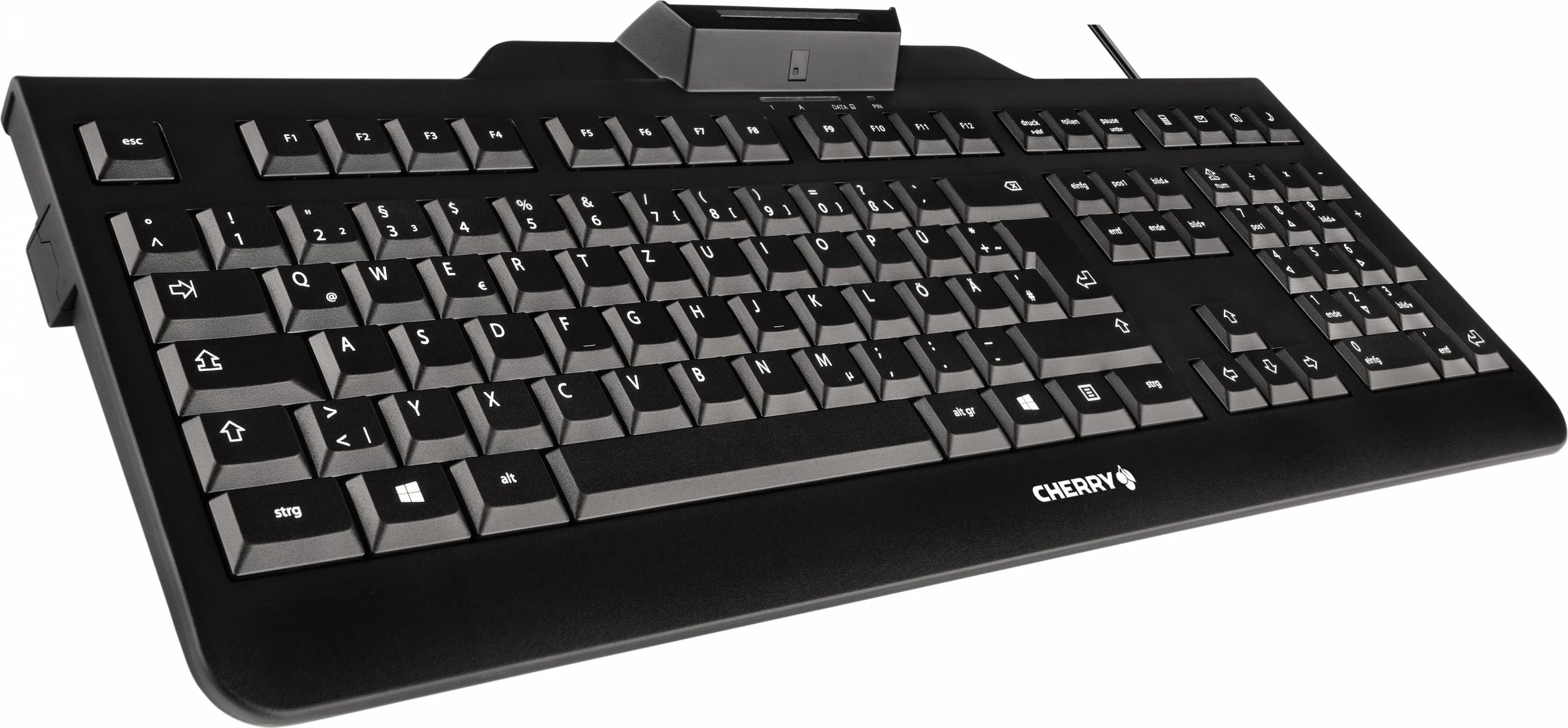 Polna tipkovnica Cherry KC 1000 SC, wired, USB, QWERTZ, črna
