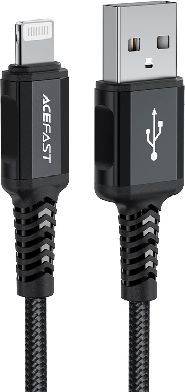 Kabel USB na Lightning Acefast C4-02-A-L, 1,8 m, 2,4 A, črn