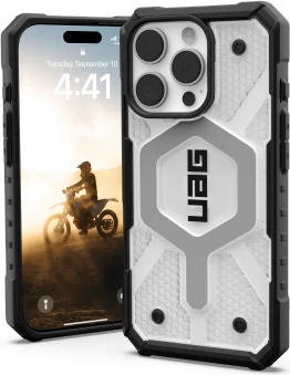 Prozoren ovitek za telefon s MagSafe za iPhone 16 Pro, UAG Pathfinder, bel