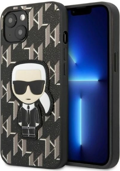 Zaščitni ovitek Monogram Ikonik Patch Karl Lagerfeld KLHCP13SPMNIKBK za iPhone 13 mini, trd