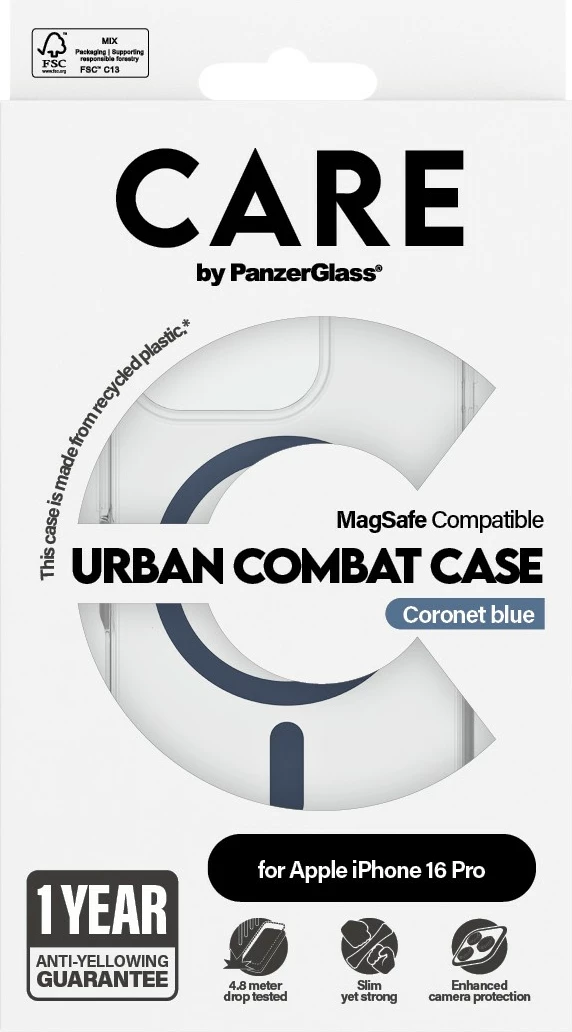Prozoren zaščitni ovoj PanzerGlass CARE Case Flagship MagSAFE za iPhone 16 Pro