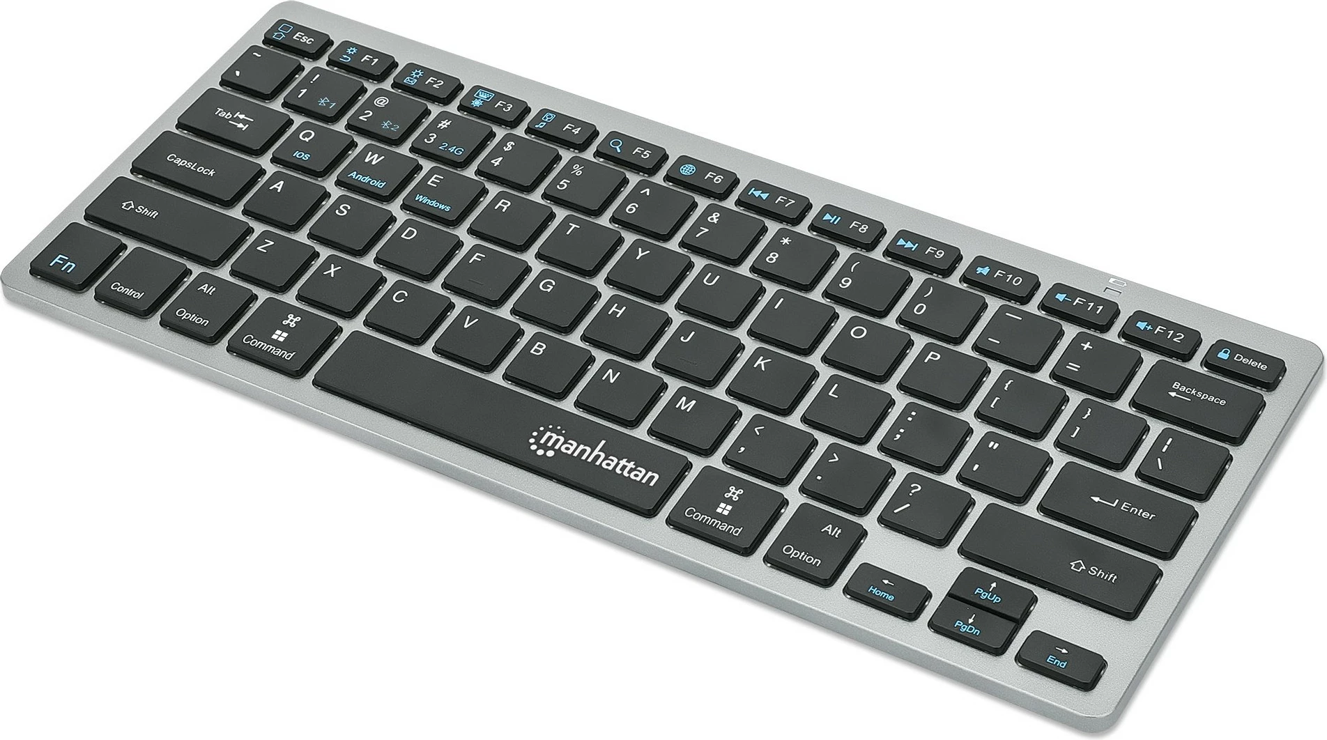 Slim brezžična tipkovnica MANHATTAN Funktastatur, Bluetooth 3.0/2.4GHz, antracit