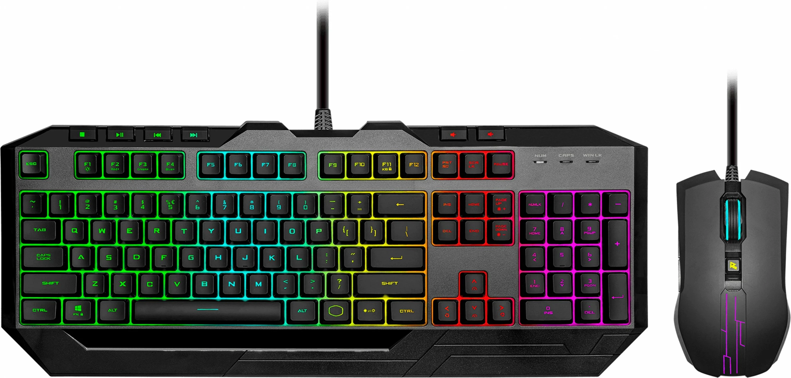 Set tipkovnice in miške z RGB osvetlitvijo, Cooler Master Devastator 3 RGB, QWERTZ, USB, membranski, črn