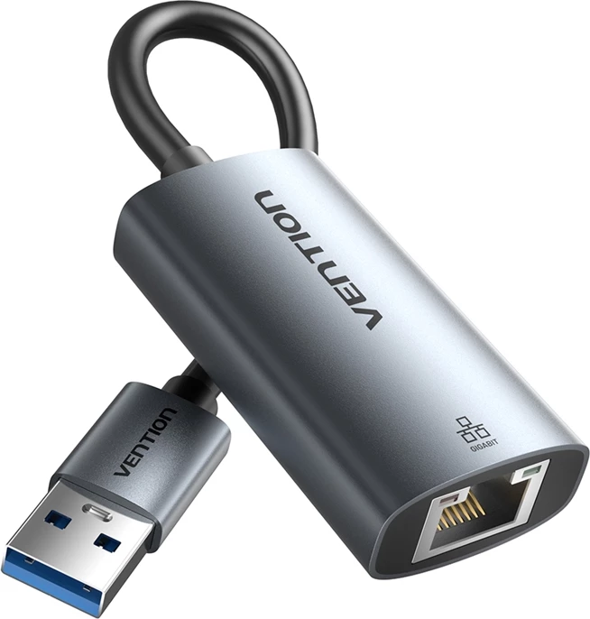 USB-A na Gigabit Ethernet adapter Vention CEZHB, 0,15 m, siv