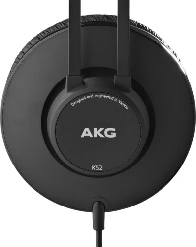Slušalke AKG K52 z zvočnim kablom, za oder/studio, črne