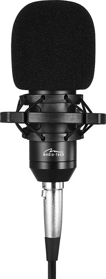 Kondenzatorski studijski mikrofon s kompletom dodatkov Media-Tech MT397K, črn