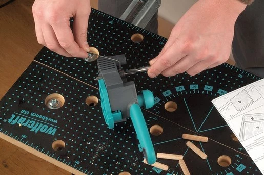 Merilec za trne Wolfcraft Dowelmaster, 4640000, za lesena spojena, črn