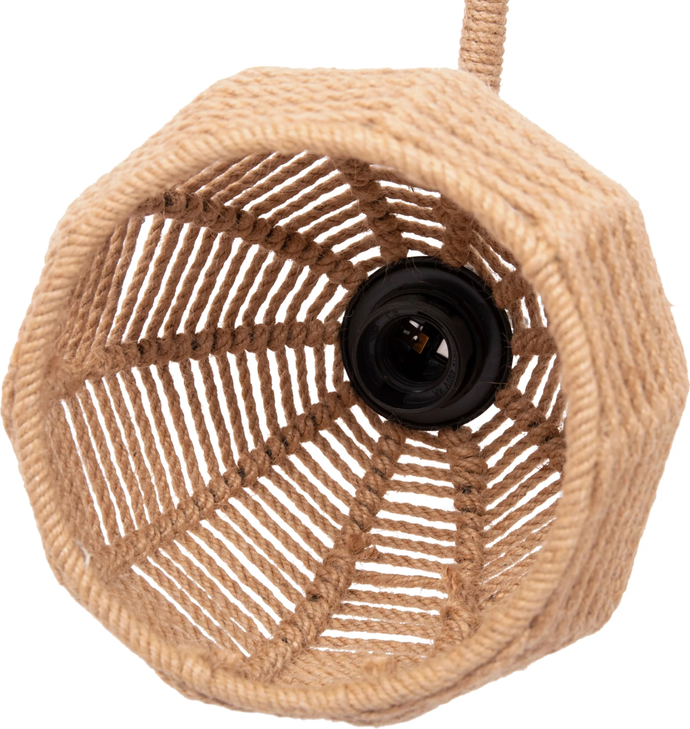 Stenska svetilka STOLT FH4483 kovinska osnova-konopljina vrv-[E27] 20x20x38-24Hcm