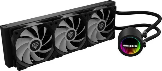 Računalniško ohišje z vodnim hlajenjem Natec HYDRIA GENESIS 360 ARGB, 3 ventilatorji, črno