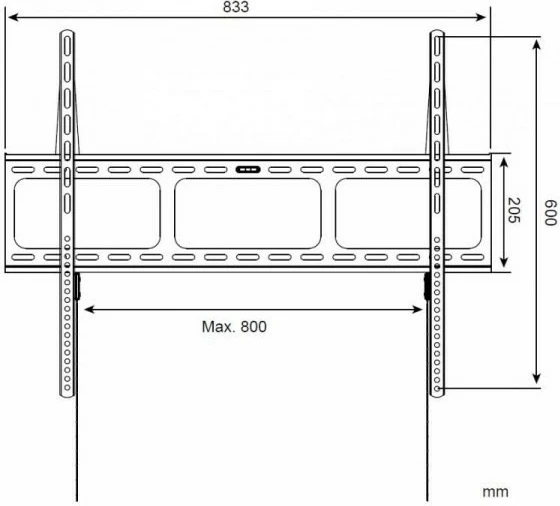 Stenski nosilec za TV, Techly 022649, za LCD/LED 42–80 palcev, tanek, črn
