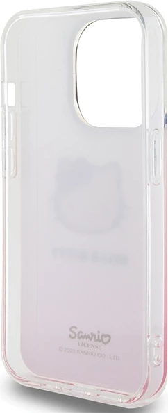 Ovitek za telefon z rožnim gradientnim učinkom Hello Kitty IML Electrop Kitty Head za iPhone 15 Pro