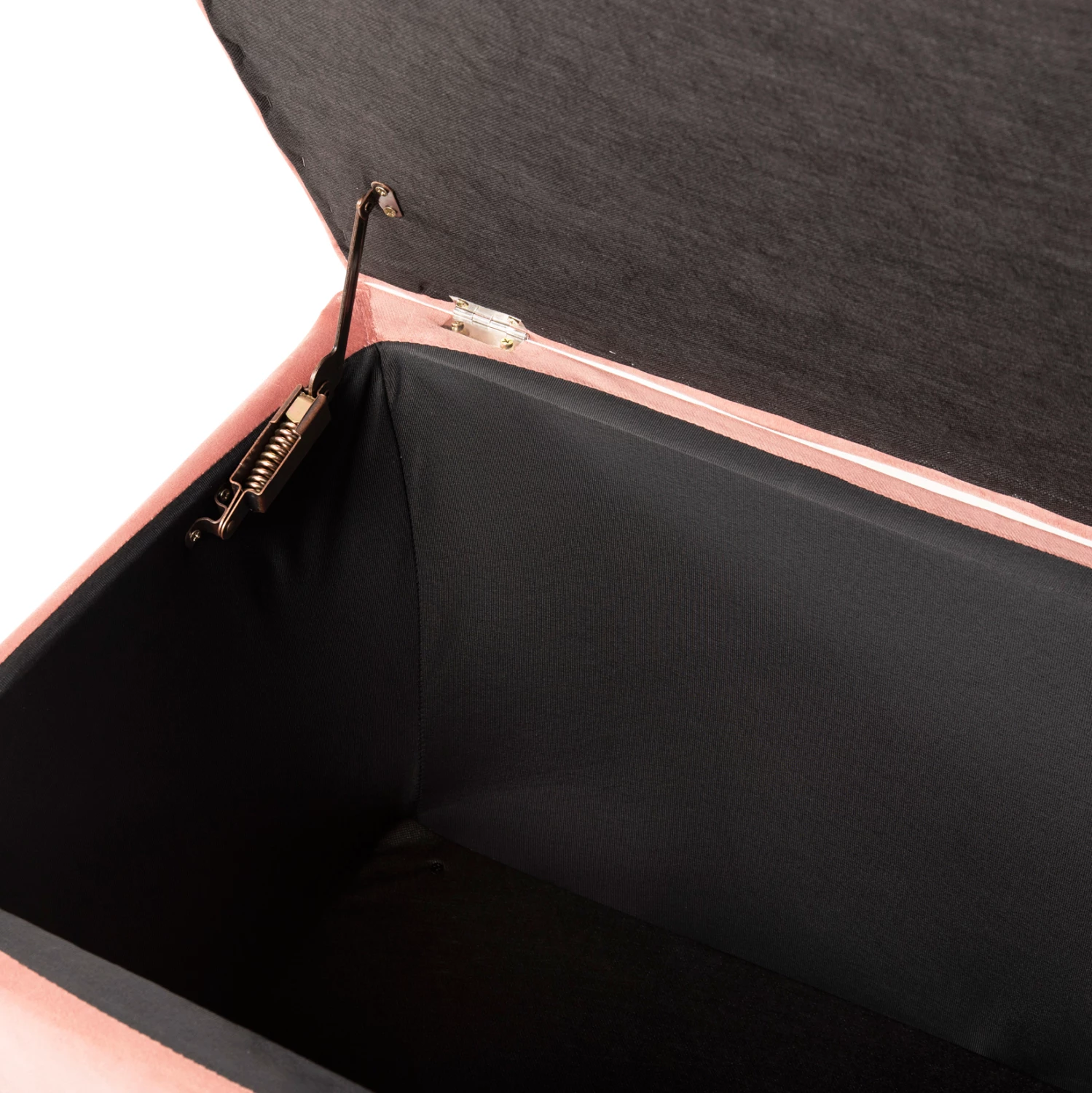 Stolček/trunk s prostorom za shranjevanje PUNK FH279.12 iz prašno roza žameta 90x50x52H cm