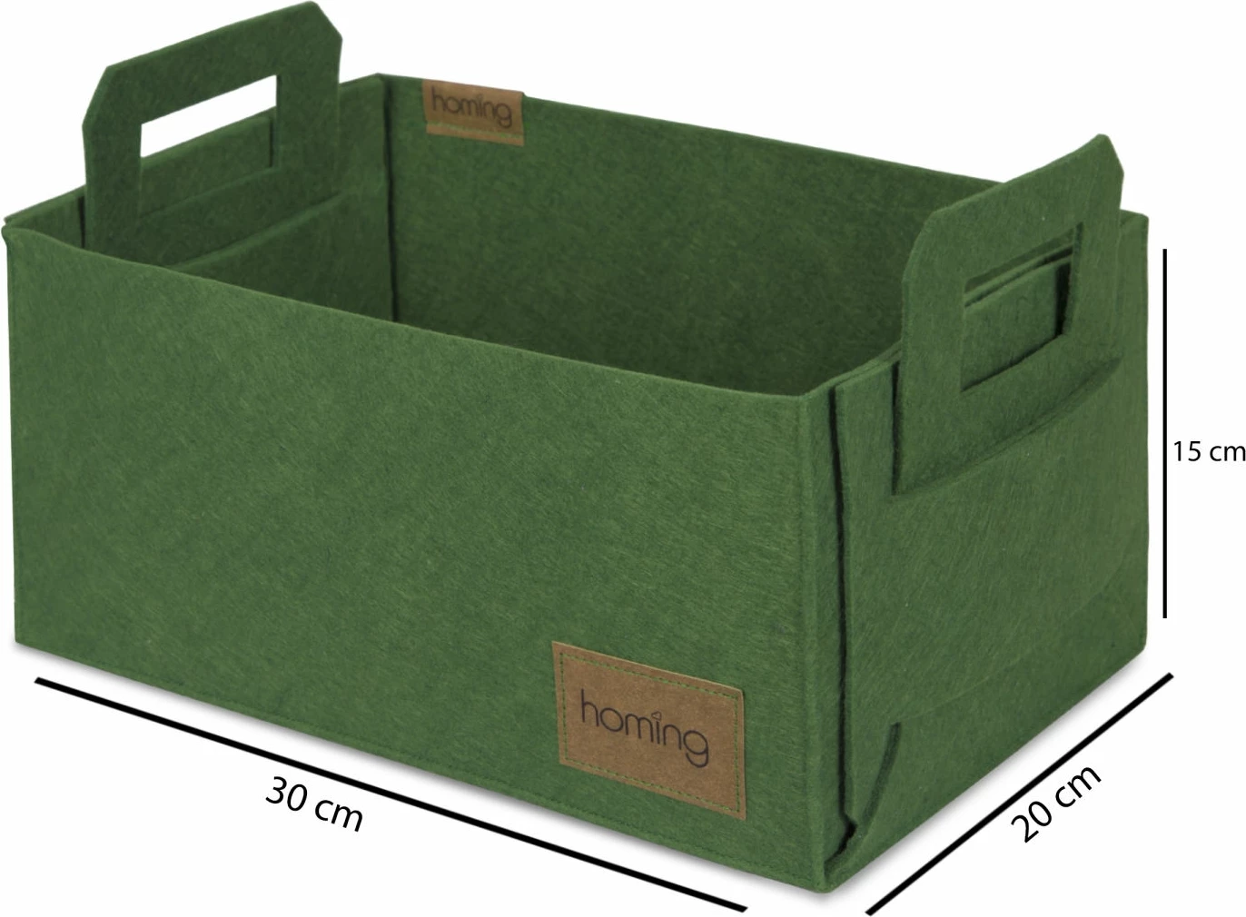 Organizator za mizo iz materiala FLET, zelen, Aberto Design HMY-6260, 30 x 20 x 15 cm