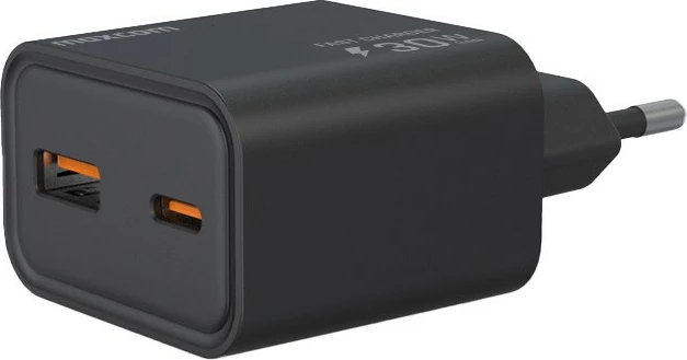 Mrežni polnilec Maxcom LAD 30W USB A+C, črn