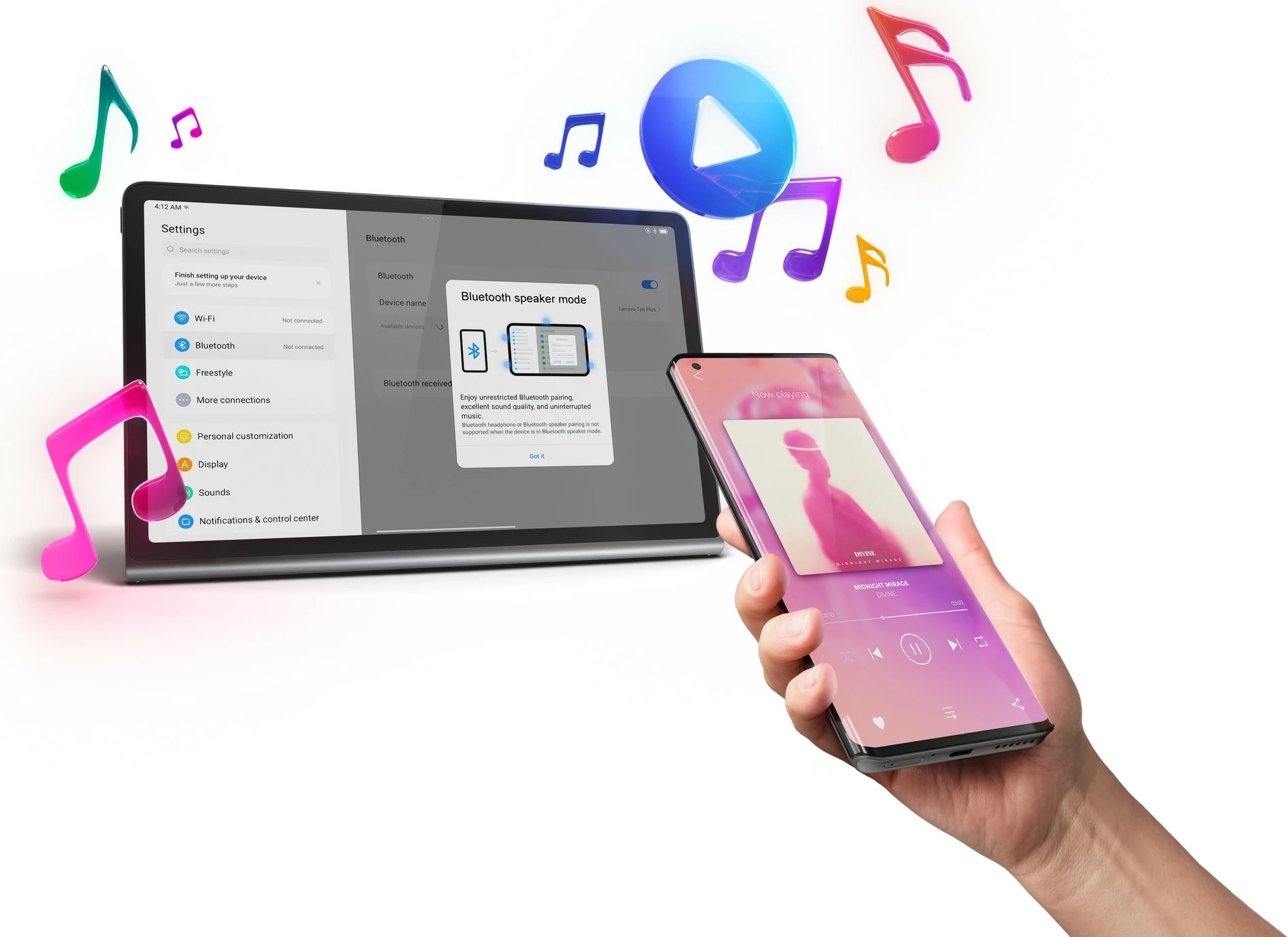 Tablica z velikim zaslonom, 8GB RAM, 128GB, luna grey — Lenovo Tab Plus, z ovitkom